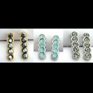 Bar Earrings with Swarovski Crystals